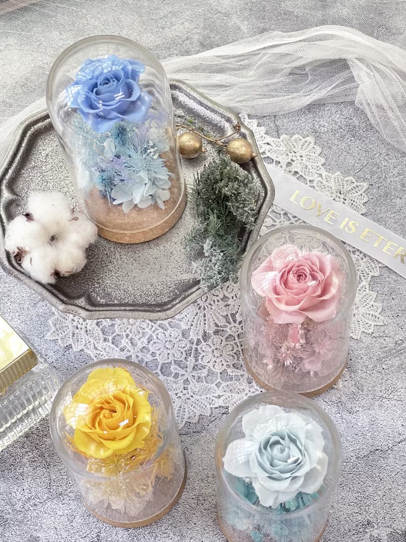 Rosemary小小花園玻璃罩-COLORFUL   永生花/情人節/生日/畢業禮