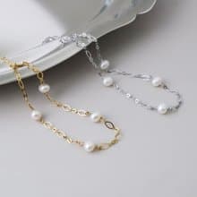 【送禮推薦】優雅。葉型珍珠手鍊