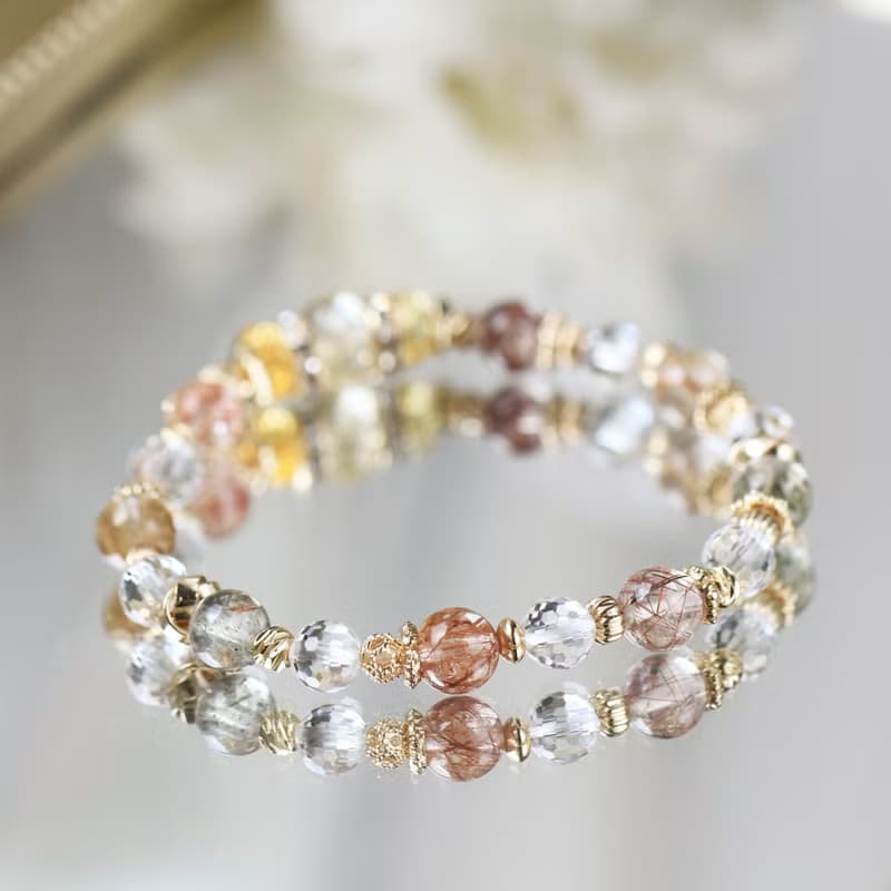 金髮晶 黃水晶 白水晶 銅髮晶 招財旺運健康富貴 水晶手鍊