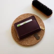 方形拉鍊零錢包 / 中夾 / 皮革/烙印