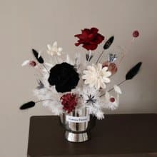 個性黑紅永生玫瑰盆花 情人節禮物 開幕盆花 居家擺設 送禮