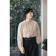 小仙白古典寬松復古繡花襯衫