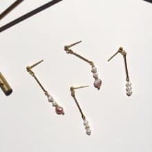 14K包金 氣質天然淡水粉色珍珠耳環 耳夾 夾式耳環