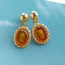 Vintage Jewelry 西洋古董飾品 CAMEO 旋轉框 夾式耳環