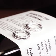 漫步森林 樹紋設計 易扣式 925純銀耳環 女生 男生 中性耳環