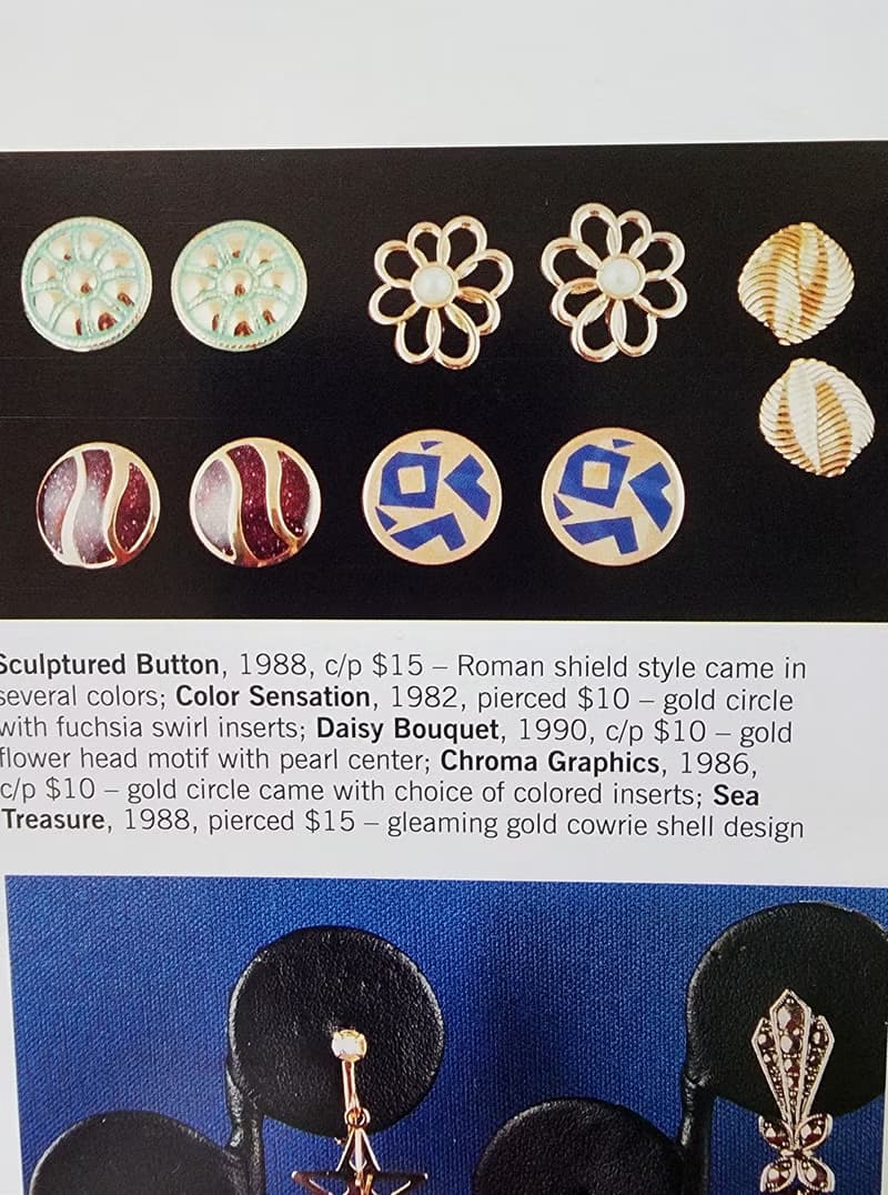 美國西洋古董飾品 / 1990年AVON珍珠鏤空金花夾式耳環/復古首飾