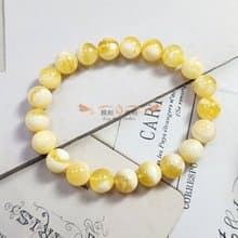 騰彪琥珀 天然琥珀蜜蠟 金絞白花蜜蠟  精品單圈 手鍊