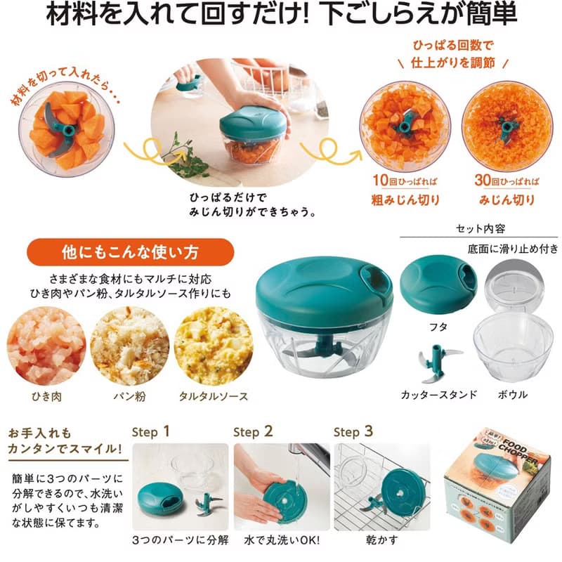 野菜ミルシュレッダーチョッパーパセリ/コリアンダーキッチンツール電源不要手動チョッパーカッター