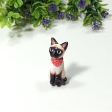 Siamese cat with red scarf brooch, Siamese cat pin, cat lover gifts