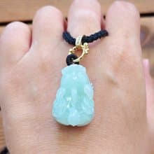 親翠 天然翡翠 冰果綠精工雕金錢貔貅調整型卡扣繩鏈