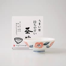 【復古茶碗】美濃燒-手繪椿花茶碗禮盒