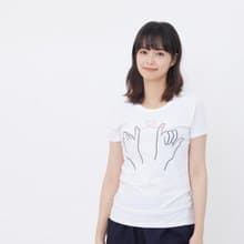牽紅線月下老人短袖蜜桃棉女棉T 純白