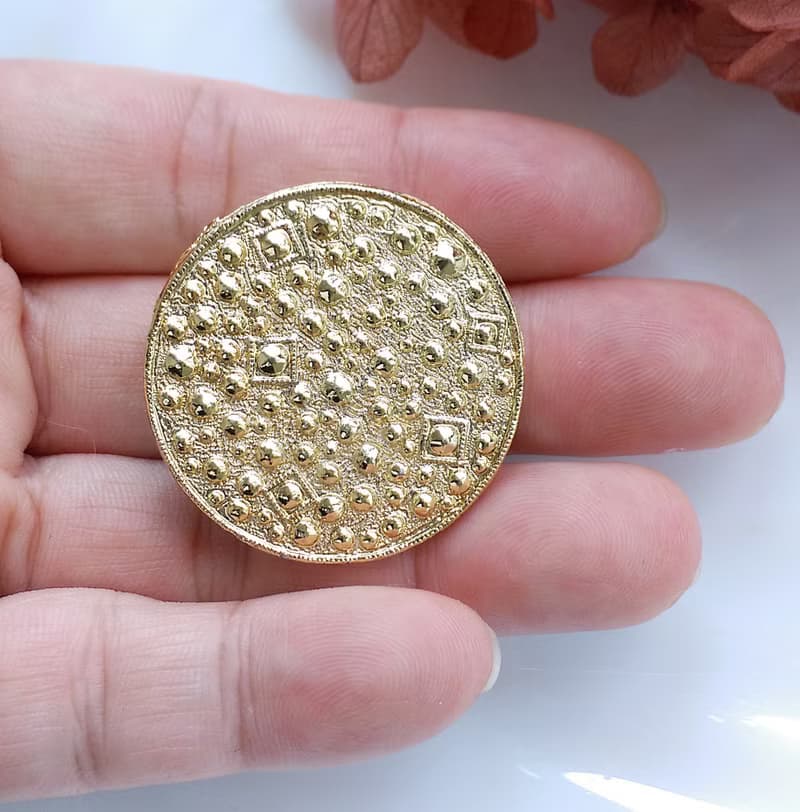 【西洋古董飾品】小巧 淡金 典雅 圍巾夾 絲巾扣 絲巾夾