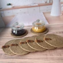 Coasters set Jute coasters Round Placemats Glass coasters Table mats Eco gift
