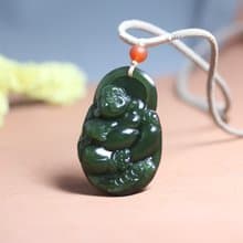 【彌勒佛】天然和田玉吊墜/大肚佛項鏈/笑口常開玉石掛件/手工