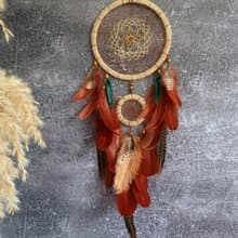 Large Natural Handmade Dreamcatcher  Brown Green  เครื่องดักฝันขนาดใหญ่