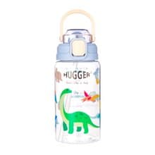 HUGGER彈蓋吸管水壺(550ml)快樂恐龍 Tritan材質激勵標示兒童水壺