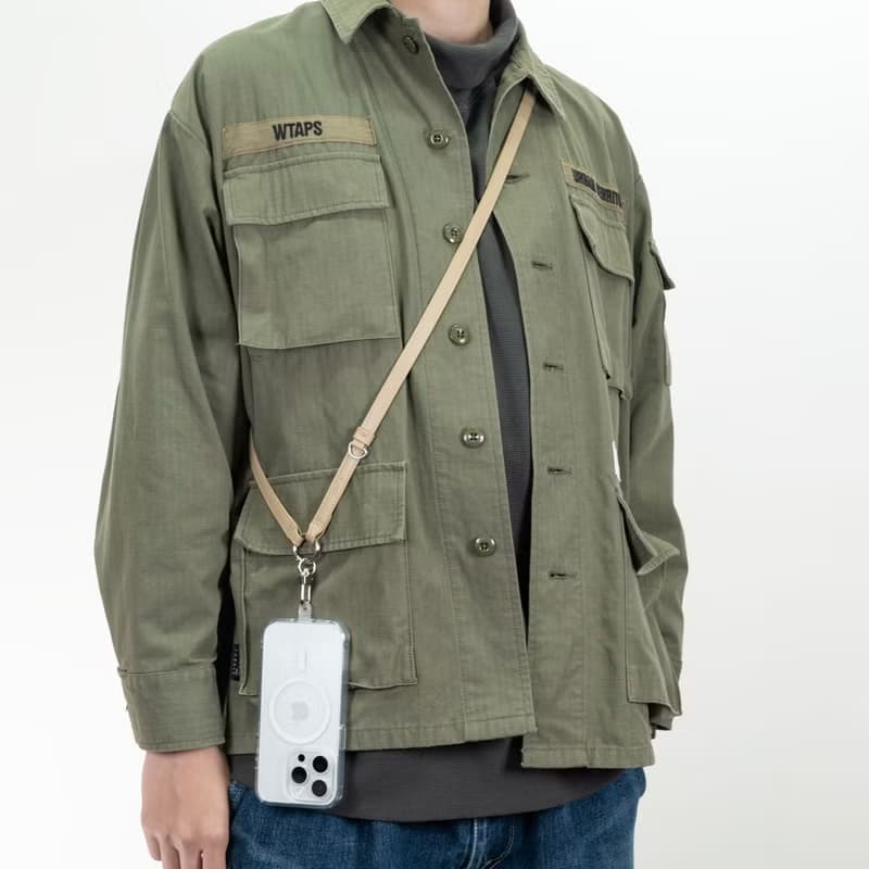 【新產品】PU皮革手機掛繩背帶 | 卡其色