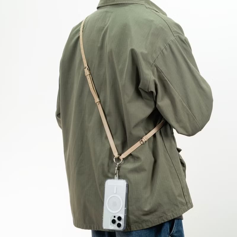 【新產品】PU皮革手機掛繩背帶 | 卡其色