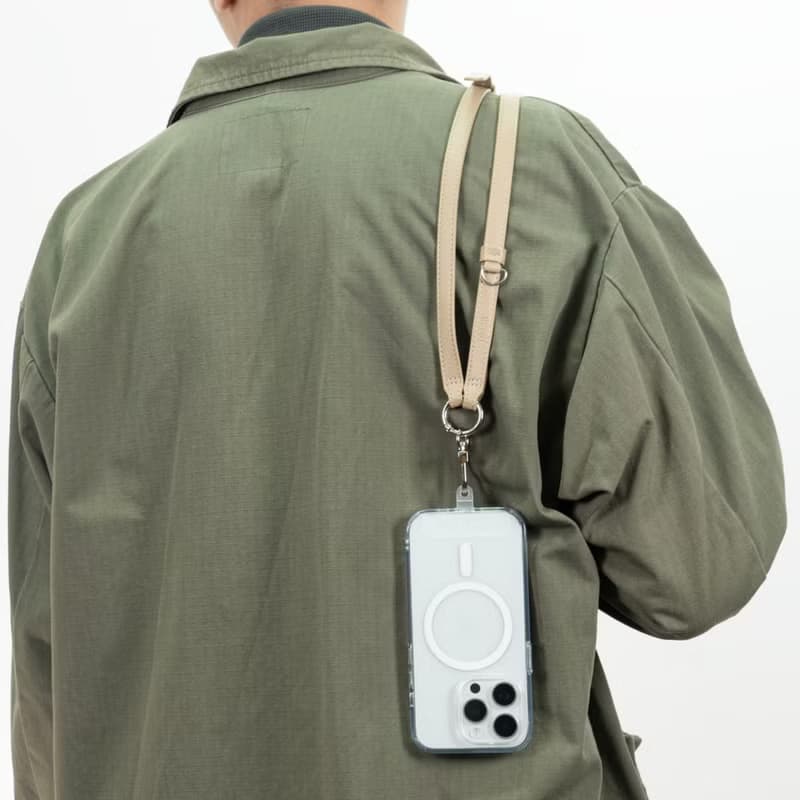 【新產品】PU皮革手機掛繩背帶 | 卡其色