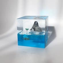 浮冰企鵝環氧樹脂工藝品/創意手工滴膠小夜燈
