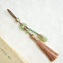 【璞】天然和田玉仿古錘紋鈕子手工流蘇吊飾