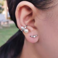 Pearl conch Ear cuff & stud ear 夾式耳環 耳骨夾 珍珠耳環