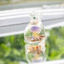 水母迷你袋子頸飾(紫黃色)