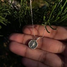 星芒錢幣-銀色 原創金工項鍊 925純銀