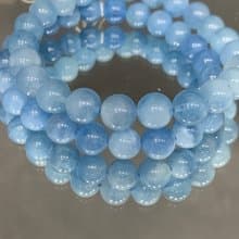 快速出貨 天然天空藍/大海藍 海藍寶圓珠手鍊 202311新品