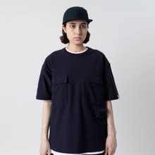 Smock Pocket Tee Navy 雙層工作口袋廓形寬松T恤藏青色