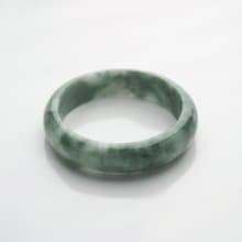 霧之森 | 冰糯種/白底青/平安鐲/手圍18.5-19 | 天然A貨翡翠玉鐲