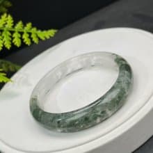 精品 綠色幻影幽靈水晶手鐲 60+MM 冰透異象綠石英手環 財運亨通