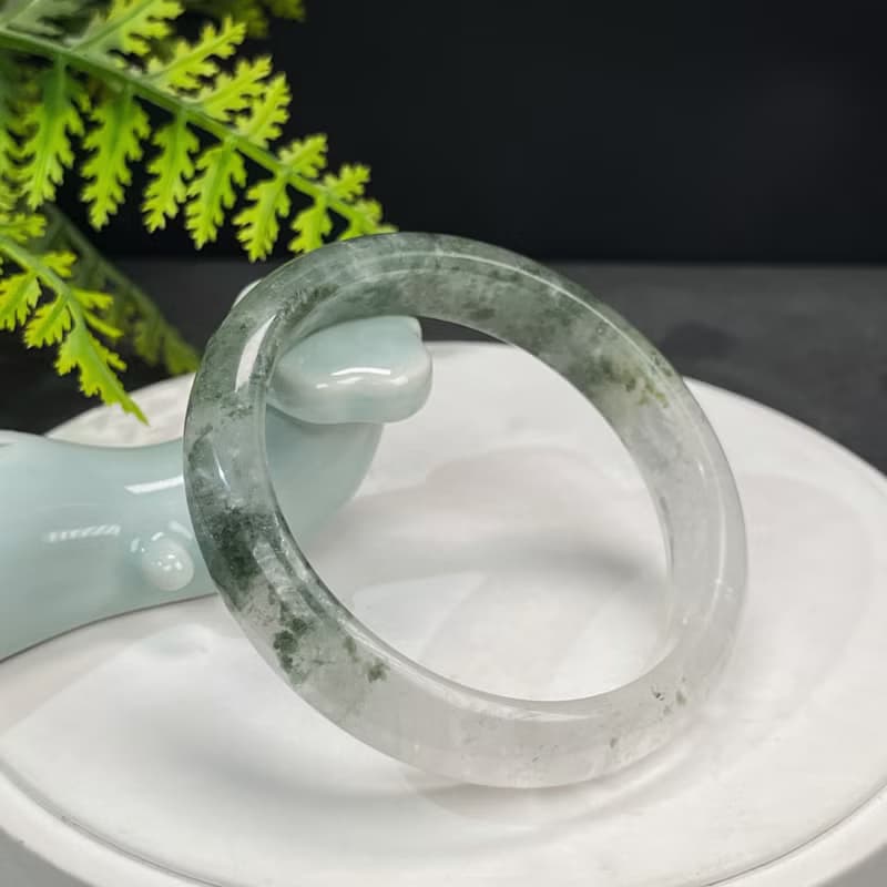 精品 綠色幻影幽靈水晶手鐲 60+MM 冰透異象綠石英手環 財運亨通