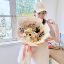 經典向日葵畢業花束 畢業花束 太陽花 滿天星 乾燥花 交換禮物
