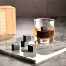 【出清特惠】威士忌 墨玉冰磚4入+小酒杯x4 | 松木禮盒+高級提袋