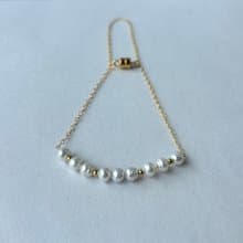 天然淡水珍珠 磁吸式 手鍊 全14KGF 線條珍珠