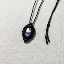 蠟線編織/特殊異彩光拉長石項鍊