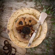 法國Art Nouveau 百年珍珠母貝柄 純銀餅乾鏟