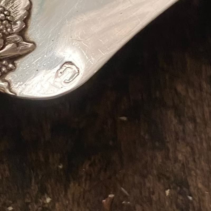 法國Art Nouveau 百年珍珠母貝柄 純銀餅乾鏟