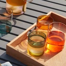 【Hübsch】－661310 跳色漸層三色玻璃冷水杯-4件組新年禮物