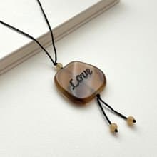 【獅子處女座|8月】啡瑪瑙祝福石塊項鏈 愛 加油| 辟邪 鎮定自信