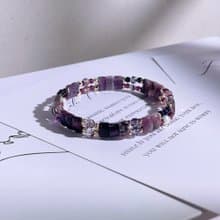 溫柔的註解|天然淡水珍珠|碧璽|紅石榴 |超七|水晶手鍊 A29-1