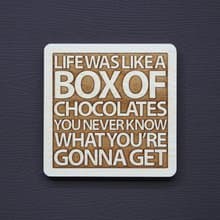 一句話原木杯墊 生命就像一盒巧克力你永遠不會知道你將得到什麼