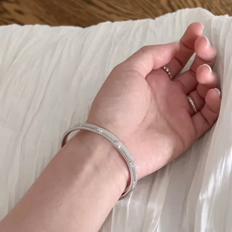 YuanPearl天然進口義大利拉絲工藝925純銀手鐲銀手鍊銀飾