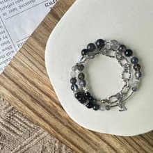 酷女(男)孩金運石貔貅彈性手鍊