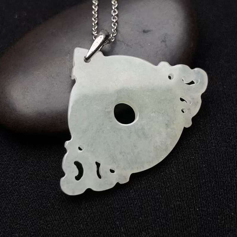 冰糯翡翠925純銀墜頭吊飾 | 天然緬甸玉翡翠A貨 | 送禮