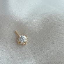 拈翠-精緻氣質款-9K金1克拉莫桑鑽鎖骨墜