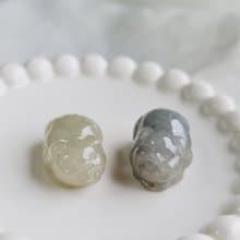 冰起膠福氣小豬吊墜擺飾 | 天然緬甸玉A貨翡翠
