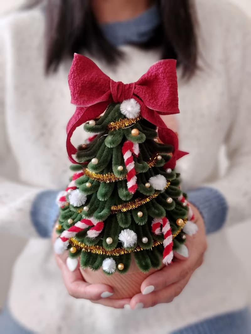 【聖誕樹DIY材料盒】毛絨絨發亮音樂聖誕樹共2色-附教學影片